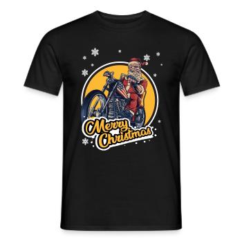Motorrad Chopper Merry Christmas Weihnachten - Männer T-Shirt - Schwarz - Vorne - AI Model Male 178 light (178cm)
