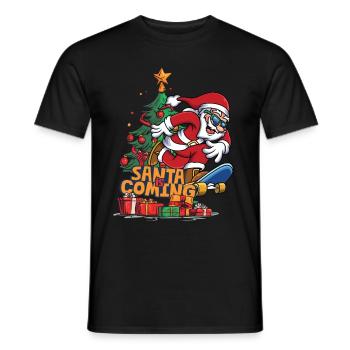 Père Noël Père Noël Père Noël Skateboard - T-shirt homme - noir - Devant - AI Model Male 178 light (178cm)