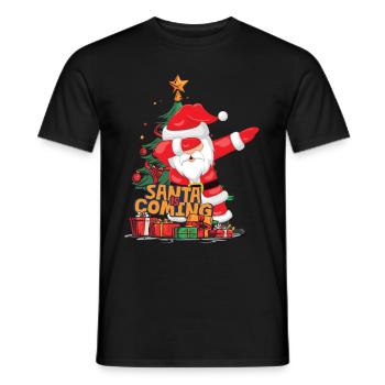 Christmas Santa Claus St. Nicholas Dabbing - Men's T-Shirt - black - Front - AI Model Male 178 light (178cm)