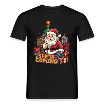Weihnachten Santa Claus Nikolaus Geschenke - Männer T-Shirt - Schwarz - Vorne - AI Model Male 178 light (178cm)