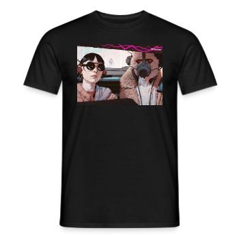 Zwei Fremde im Auto - Männer T-Shirt - Schwarz - Vorne - AI Model Male 178 light (178cm)
