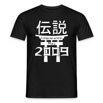Legend since May 2009 Birthday Gift - Men's T-Shirt - black - Front - AI Model Male 178 light (178cm)