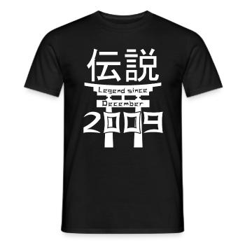 Legend since December 2009 Birthday Gift - Men's T-Shirt - black - Front - AI Model Male 178 light (178cm)