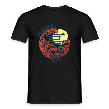 Japan Hero since June 1990 Geburtstaggeschenk - Männer T-Shirt - Schwarz - Vorne - AI Model Male 178 light (178cm)