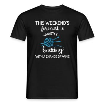 Les prévisions de week-end sont principalement à tricoter avec du vin - T-shirt homme - noir - Devant - AI Model Male 178 light (178cm)