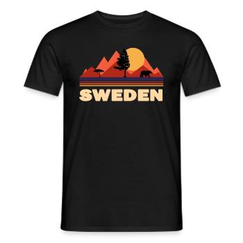 schweden und Natur - Geschenk auf schwedisch - Männer T-Shirt - Schwarz - Vorne - AI Model Male 178 light (178cm)