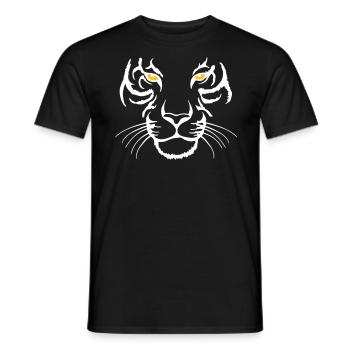 Tiger face - Men's T-Shirt - black - Front - AI Model Male 178 light (178cm)