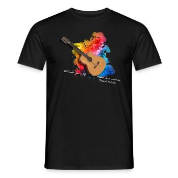 guitar acoustic guitar with colors gift - Men's T-Shirt - black - Front - AI Model Male 178 light (178cm)