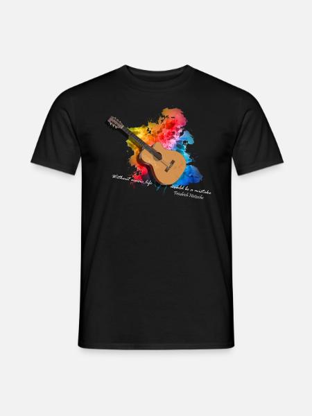 gitarre akustik gitarre mit farben Geschenk - Männer T-Shirt - Schwarz