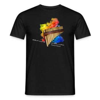 pan flute - Men's T-Shirt - black - Front - AI Model Male 178 light (178cm)