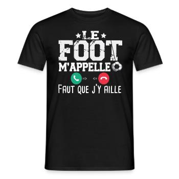 Football foot footballeur footballeuse sport - T-shirt homme - noir - Devant - AI Model Male 178 light (178cm)