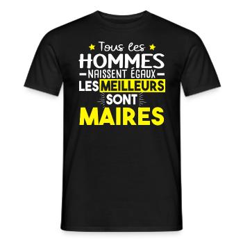 Maire Mairie Métier Citations Humour - T-shirt homme - noir - Devant - AI Model Male 178 light (178cm)