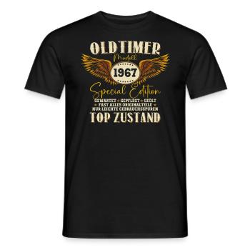 Oldtimer Jahrgang 1967 55. Geburtstag Geschenk Fun - Männer T-Shirt - Schwarz - Vorne - AI Model Male 178 light (178cm)