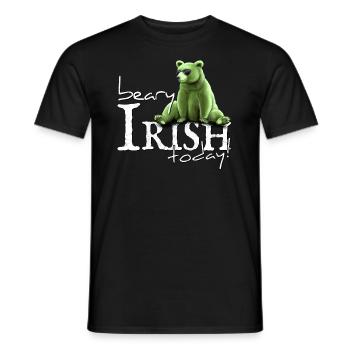Beary Irish Today Green Bear St Patrick's Day - Men's T-Shirt - black - Front - AI Model Male 178 light (178cm)