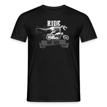 Ride or Die Dinosaur - Men's T-Shirt - black - Front - AI Model Male 178 light (178cm)