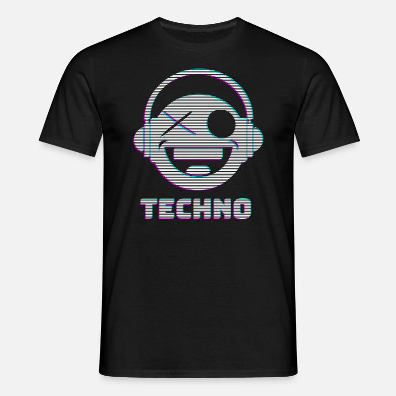 Techno - Männer T-Shirt - Schwarz