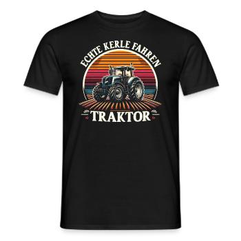 Echte Kerle fahren Traktor - Männer T-Shirt - Schwarz - Vorne - AI Model Male 178 light (178cm)