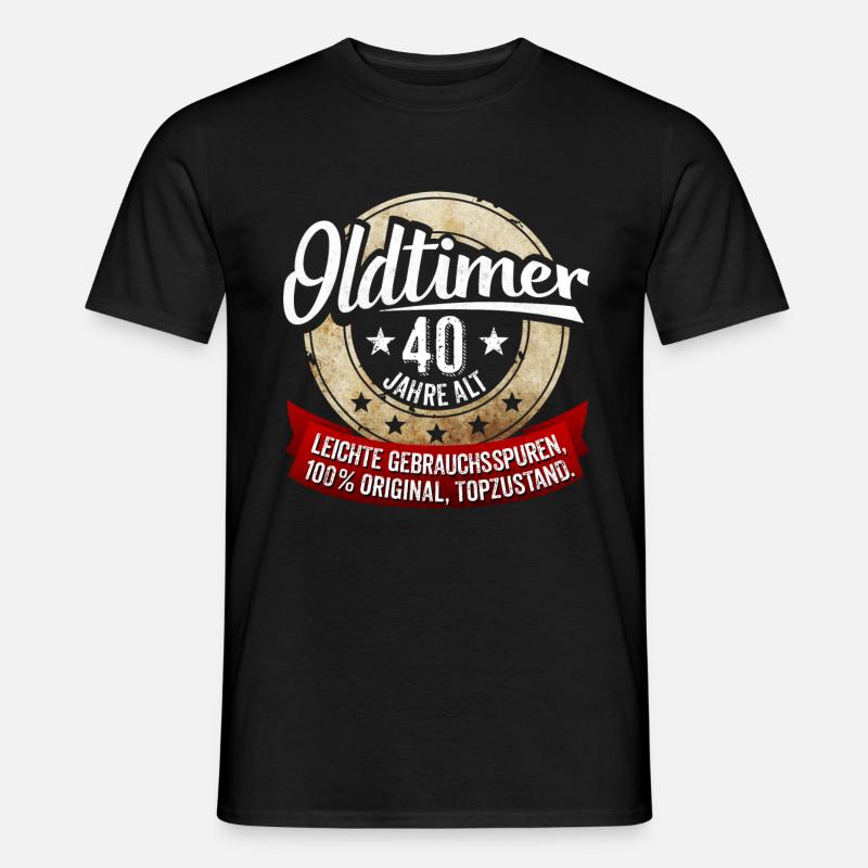 Oldtimer 40 Jahre alt - Männer T-Shirt - Schwarz