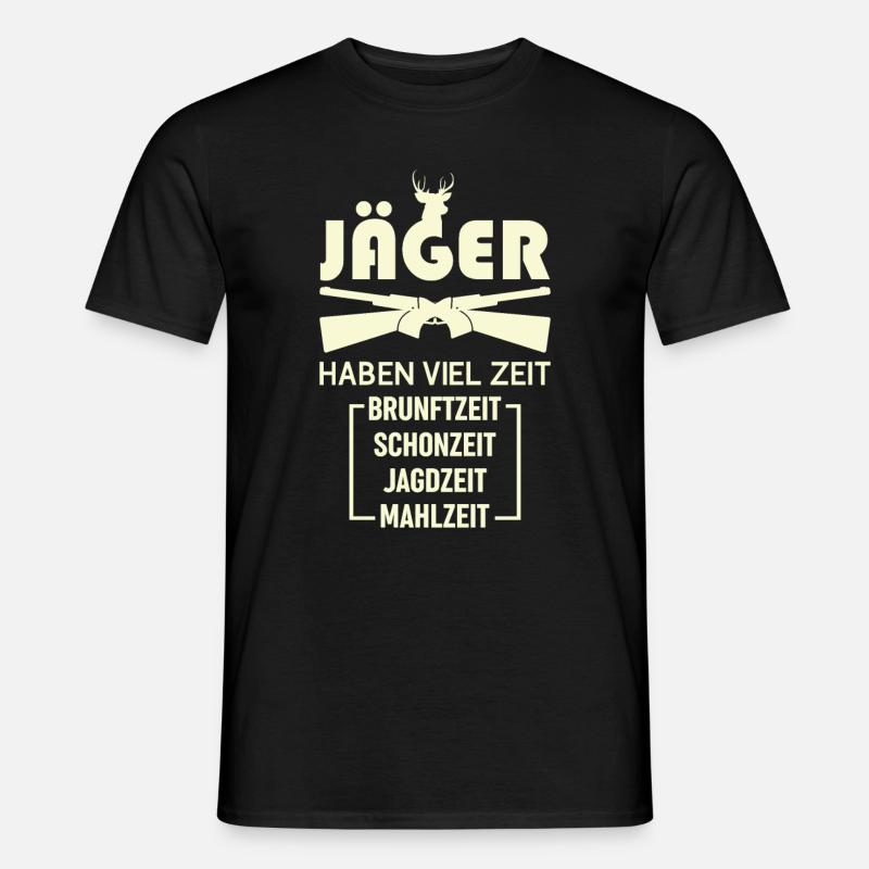 Jäger Jagd Spruch Geschenk - Männer T-Shirt - Schwarz