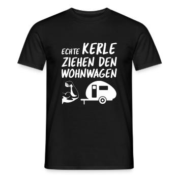 Caravan man joke camping camper - Men's T-Shirt - black - Front - AI Model Male 178 light (178cm)