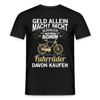 Bicycles bike money saying cyclist gift - Men's T-Shirt - black - Front - AI Model Male 178 light (178cm)