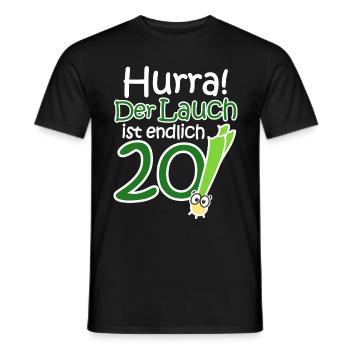 20. Geburtstag Lauch Lustiger Spruch Hurra! - Männer T-Shirt - Schwarz - Vorne - AI Model Male 178 light (178cm)