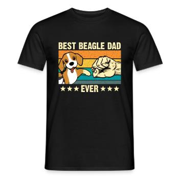 Best Beagle Dad Beagle Dog Retro Canine Dad - Men's T-Shirt - black - Front - AI Model Male 178 light (178cm)