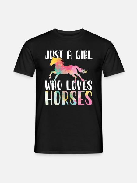 Just A Girl Who Loves Horses Horse Riding Spurch - Men's T-Shirt - black