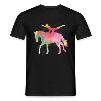 Horse vaulting girl birthday gift - Men's T-Shirt - black - Front - AI Model Male 178 light (178cm)