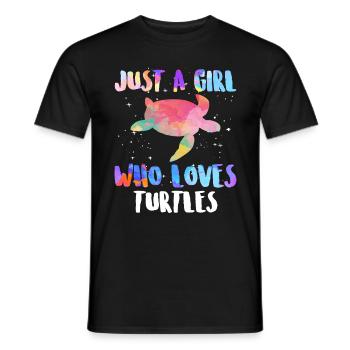 Turtle sea ocean girl the turtles - Men's T-Shirt - black - Front - AI Model Male 178 light (178cm)