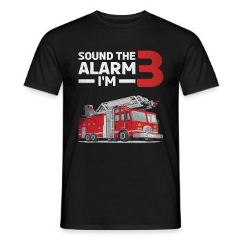 Fire engine 3rd birthday fire department 3 years old - Men's T-Shirt - black - Front - AI Model Male 178 light (178cm)
