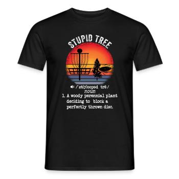 Stupid Tree Disc Golf Gift Frisbee Vintage - Men's T-Shirt - black - Front - AI Model Male 178 light (178cm)