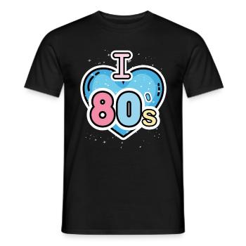 Women's I Love The 80's Disco 80s Costumes - Men's T-Shirt - black - Front - AI Model Male 178 light (178cm)
