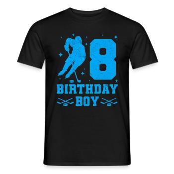 8ème anniversaire jeunes hockey enfants 8 ans fête - T-shirt homme - noir - Devant - AI Model Male 178 light (178cm)