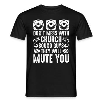 Église Son Homme Audio Ingénieur technique chrétien - T-shirt homme - noir - Devant - AI Model Male 178 light (178cm)