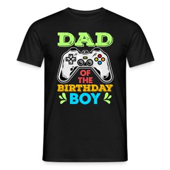 Dad's birthday child video game birthday - Men's T-Shirt - black - Front - AI Model Male 178 light (178cm)