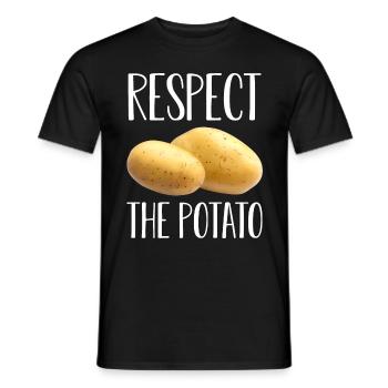 Pommes de terre- Légumes-racines-Pun Frites - T-shirt homme - noir - Devant - AI Model Male 178 light (178cm)