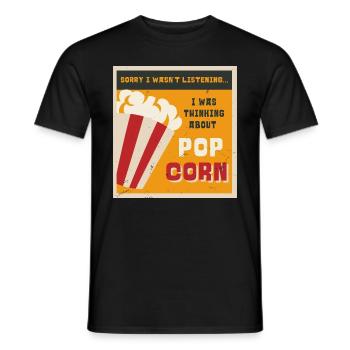 Manger du pop-corn Ironic Saying Corn Pop Corn - T-shirt homme - noir - Devant - AI Model Male 178 light (178cm)