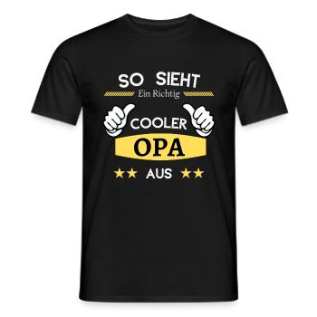Großvater - so sieht ein richtig cooler Opa aus - Männer T-Shirt - Schwarz - Vorne - AI Model Male 178 light (178cm)
