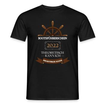 Bootsführerschein 2022 Kapitän Segelboot Motorboot - Männer T-Shirt - Schwarz - Vorne - AI Model Male 178 light (178cm)