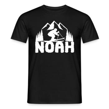 Ski skier First name Noah Name Skis Winter sports - Men's T-Shirt - black - Front - AI Model Male 178 light (178cm)