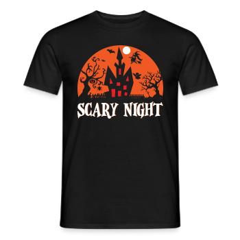 Funny Halloween T-Shirt Scary Night - Men's T-Shirt - black - Front - AI Model Male 178 light (178cm)