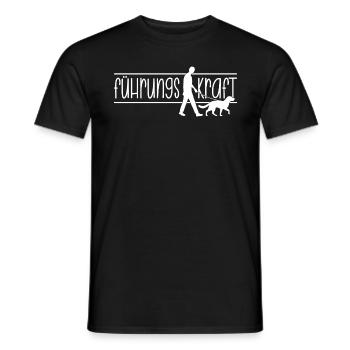 Führungskraft Mann Hund Gassi gehen Herrchen - Männer T-Shirt - Schwarz - Vorne - AI Model Male 178 light (178cm)