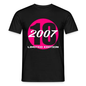 18th Birthday 2007 - Men's T-Shirt - black - Front - AI Model Male 178 light (178cm)