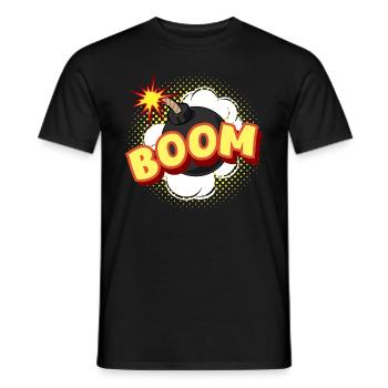 Comic BOOM Bombe Cartoon Geschenk - Männer T-Shirt - Schwarz - Vorne - AI Model Male 178 light (178cm)