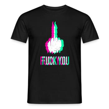 Va te faire foutre l'effet du majeur - T-shirt homme - noir - Devant - AI Model Male 178 light (178cm)