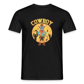 Cowboy Cow Western Rodeo Wild West Gift - Men's T-Shirt - black - Front - AI Model Male 178 light (178cm)