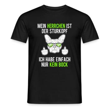 Frenchie Herrchen Sturkopf Französische Bulldogge - Männer T-Shirt - Schwarz - Vorne - AI Model Male 178 light (178cm)
