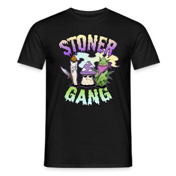 Stoner gang joint herbe floraison champignon magique stoner - T-shirt homme - noir - Devant - AI Model Male 178 light (178cm)