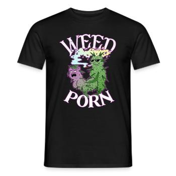 Weed Porn Funny Grass Blossom Joint Smoking Stoner - T-shirt homme - noir - Devant - AI Model Male 178 light (178cm)